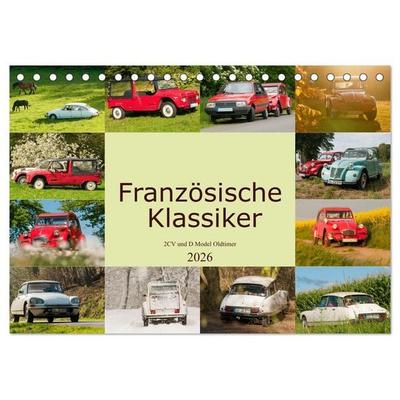 Französische Klassiker - 2CV und D Modell Oldtimer (Tischkalender 2026 DIN A5 quer), CALVENDO Monatskalender