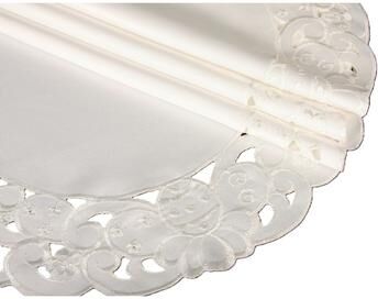 Manor Luxe Spring Egg-16Rnd-Doilies-Set of 4-White