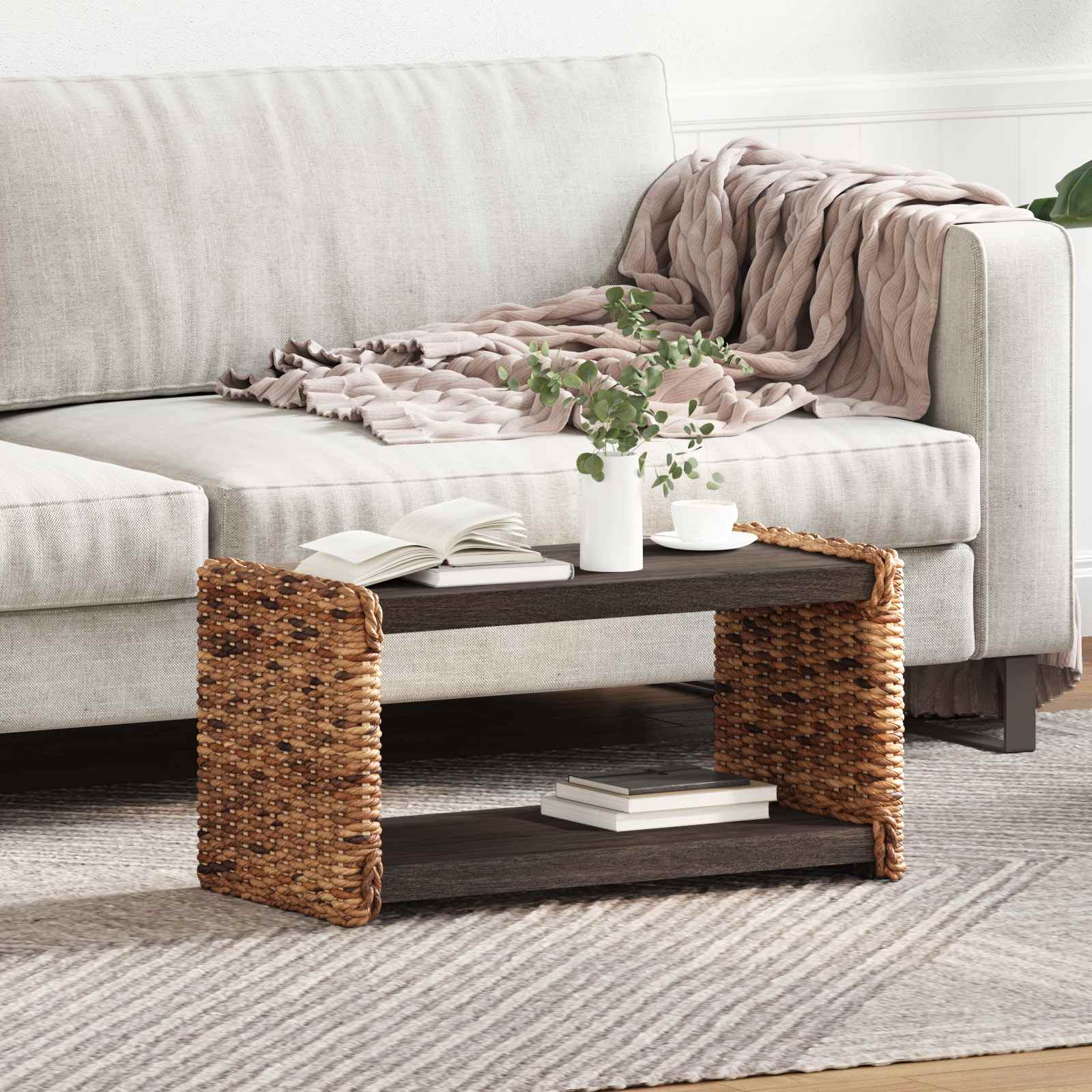 vidaXL Mesa de Café Natural 70 x 35 x 35 cm Madera de Caoba Sólida Marrón