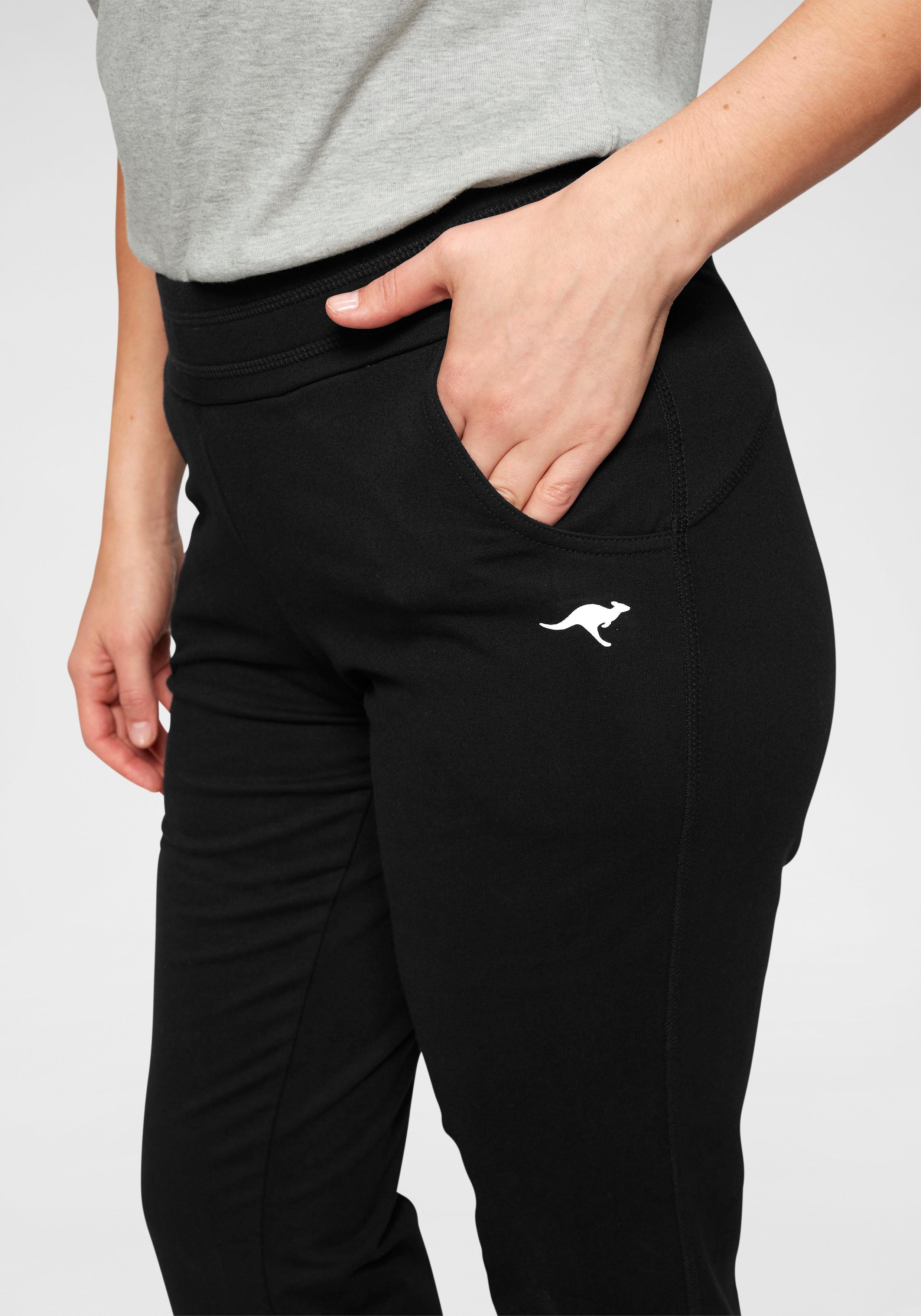 Jogginghose KANGAROOS, Damen, Gr. 80, K + L Gr, schwarz, Obermaterial: 95% Baumwolle, 5% Elasthan, lang, Hosen Jogginghose, Grosse Grössen schwarz 80, K + L Gr
