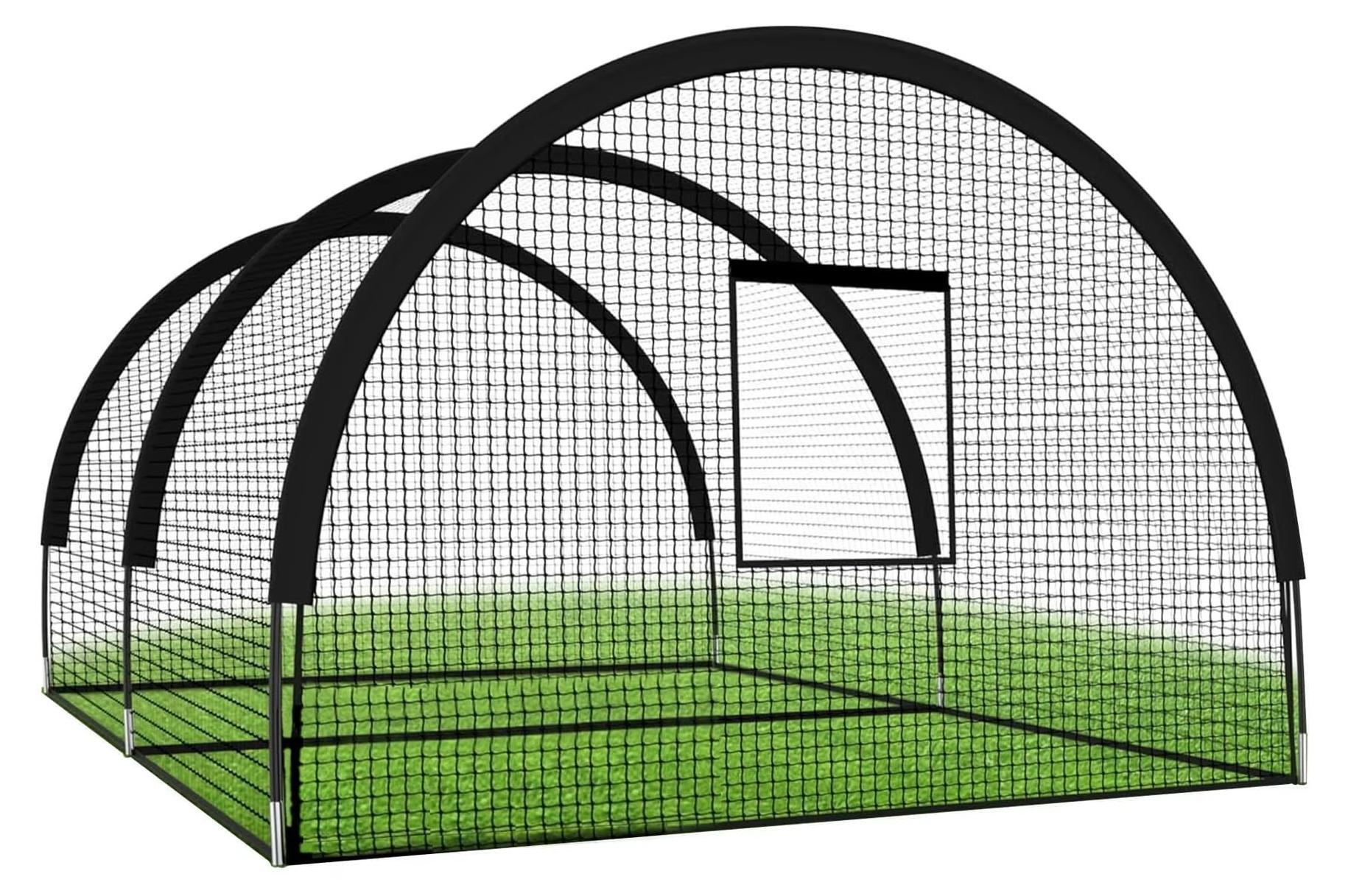 Baseball-Schlagkäfig mit Rahmen und Netz - Trainingskäfig für Baseball - Für Softball und Golf - Robustes Netz - Für das Training im Freien - 975 × 366 × 244 cm