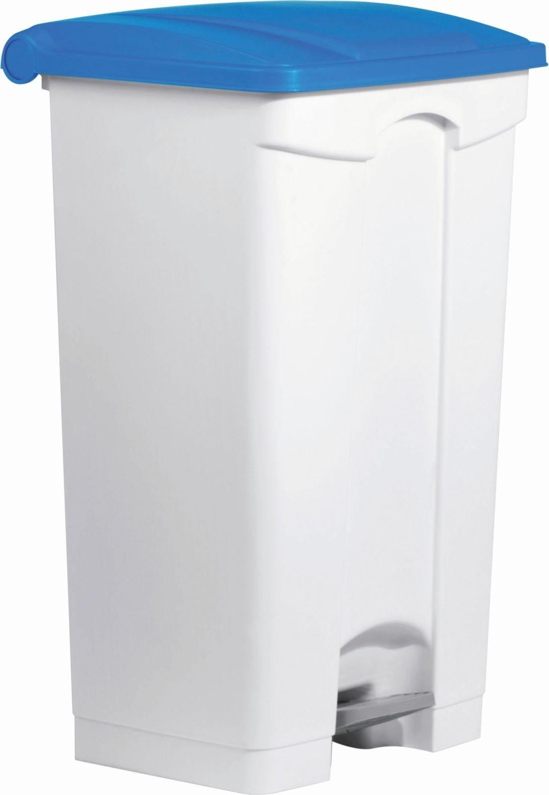 Helit afvalbak 90 liter wit/blauw