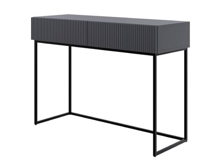 Selsey Schminktisch Makeup Tisch Frisiertisch Kosmetiktisch 110 cm Mit 2 Schubladen Veldio Schwarz Schwarze Beine