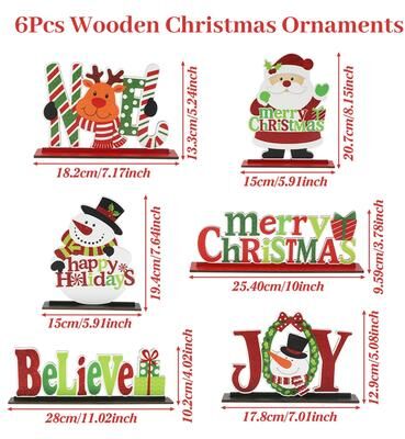 Modern Home Fixes Christmas Wooden Table Decorations, Merry Christmas Sign, Table Centerpiece, Xmas Ornaments, Navidad Natal New Year style 1