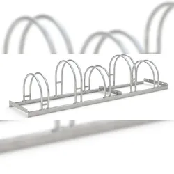 Bogenparker 5055 | Fahrradständer für 5 Fahrräder | einseitige, abwechselnde Hoch-/Tiefeinstellung | Freiaufstellung, erweiterbar