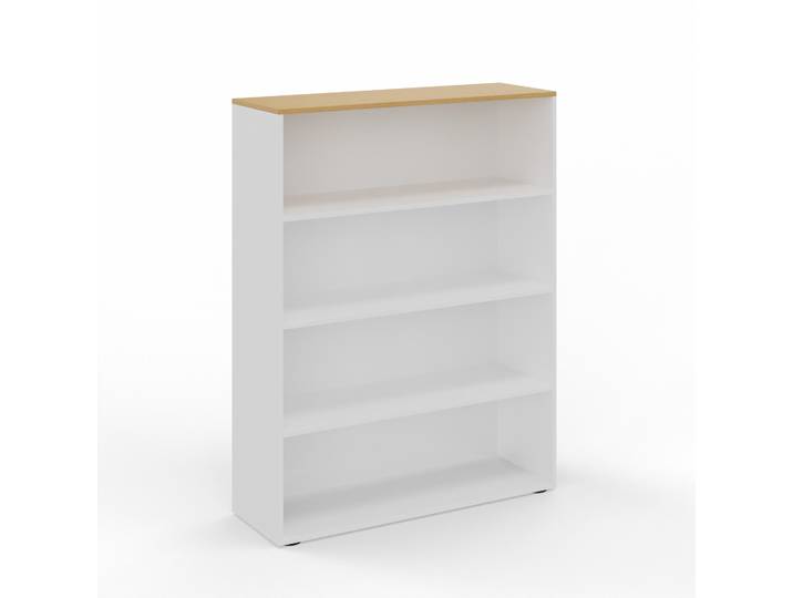 Regal Tradingzone GO Swiss 120.0 x 40.0 cm, Weiss/Buche, 4 Ordner hoch, Neu - Optimal für Büro und Organisation