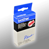 Brother P-Touch Band TC-401 schwarz auf rot 12mm / 7,7m laminiert