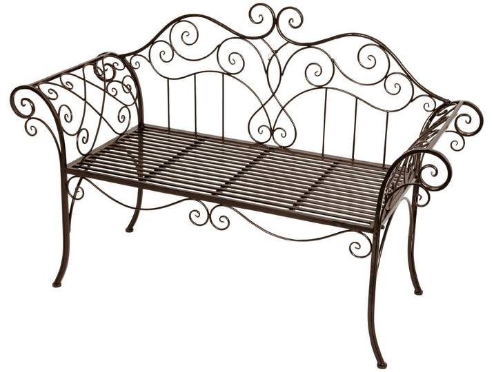 Gartenbank GARDEN PLEASURE Janne , schwarz, B:143cm H:93,5cm T:51cm, Stahl, Sitzbänke, Gartenbank