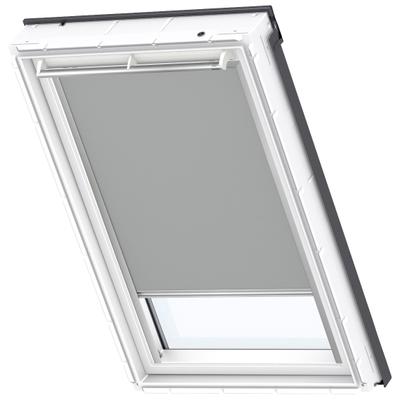 Verdunklungsrollo VELUX "DKL FK06 0705S", grau, FK06, Aluminium, Polyester, Rollos, Verdunklungsrollo, alufarbene Führungsschienen & Griffleiste