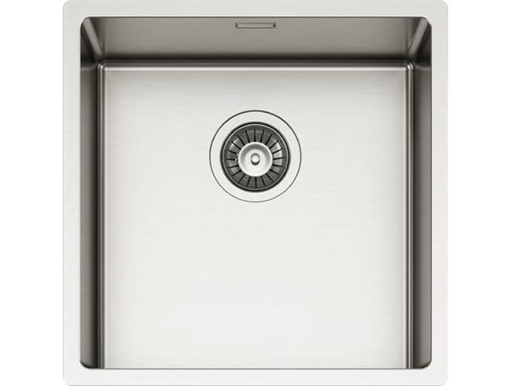 SCHOCK Küchenspüle NEW TECHNICK N100 Edelstahl, 440 x 440 cm, Innenbecken 400 x 400 cm, 1 Becken aus gebürstetem Edelstahl, kombinierbar mit Mischbatterien, Herdplatten, Öfen, Dreifachinstallation