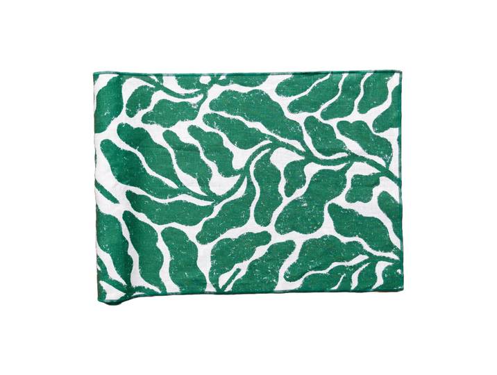 Fine Little Day Chemin de table Leaves Green, 45x180cm