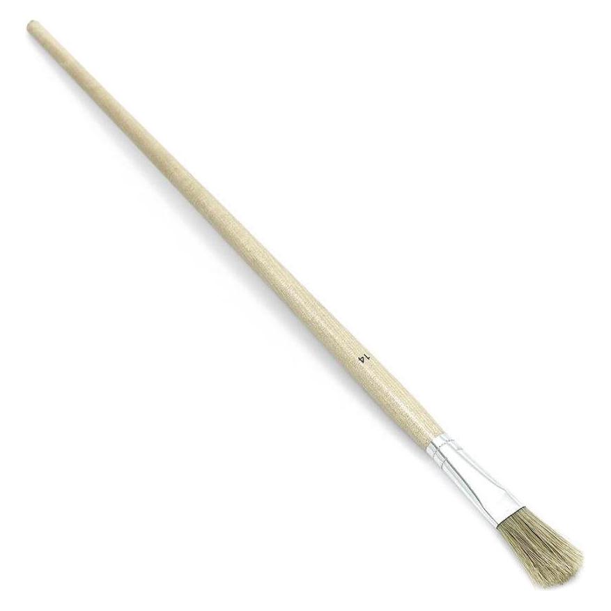 Nölle Profi Brush Strichzieher flach Gr. 14reine helle Chinaborste / Gr. 14 / Zwinge Weissblech (60014)