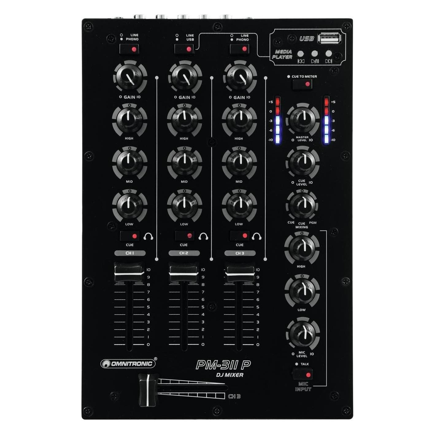 Omnitronic PM-311P DJ-Mixer mit Player (10006879)