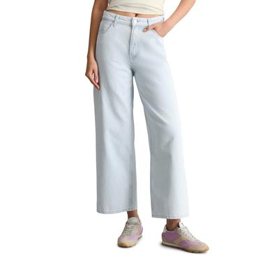 Weite Jeans MARC O'POLO DENIM "aus reinem Organic Cotton", Damen, Gr. 29, Länge 30, weiß (light blau), Obermaterial: 100% Baumwolle, unifarben, knöchelfrei, Jeans