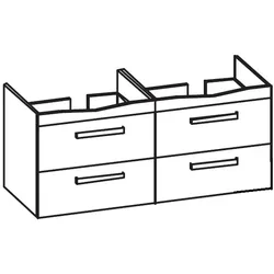 Artiqua 414 Waschtischunterschrank für Sentique 5126D0, Graphit Struktur quer, 414-WU4L-V40-7098-401 414-WU4L-V40-7098-401