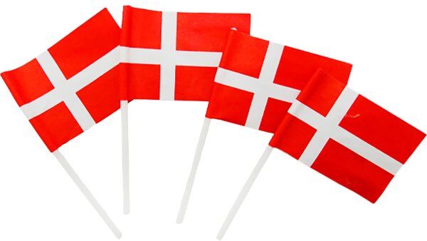 No-Name Kageflag På Plastpind, Dannebrog, H7 Cm, 50 Stk.