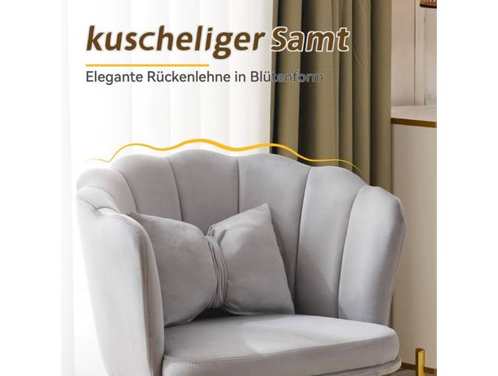 Feuille épaissie Nouveaux matériaux respectueux de l'environnement salon moderne fauteuil en velours chaise de bain confortable