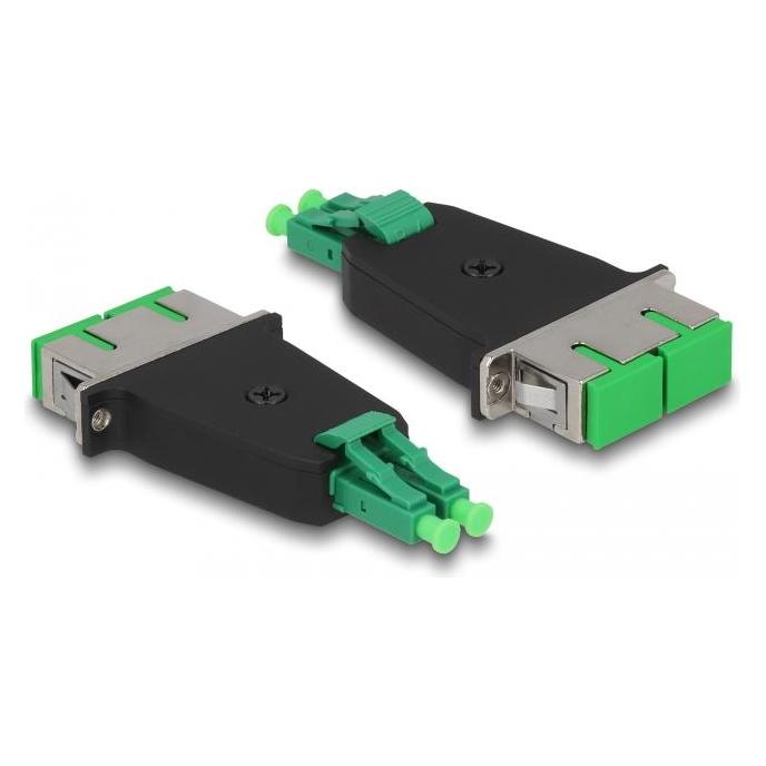 Delock LWL Hybrid Kupplung LC Duplex Stecker zu SC Duplex Buchse grün (Netzwerk Kupplung) (87946)