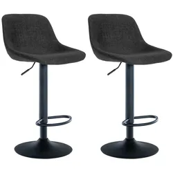 CLP 2er Set Barhocker Loft Stoff   Farbe: schwarz, Material: Stoff