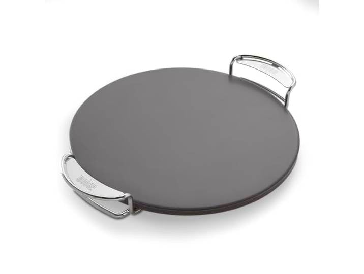 Weber Crafted Glasierter Pizzastein - hitzebeständig, speichert Wärme gleichmäßig, für knusprige Pizzaböden und einfache Reinigung – Creme (8861)