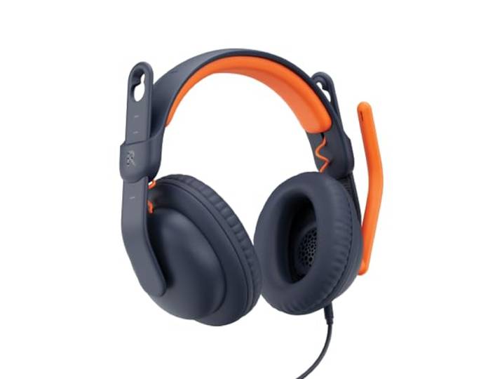 Logitech Zone Learn hoofdtelefoon met kabel en microfoon voor scholieren, comfortabel en verstelbaar voor kinderhoofdgrootte, 3,5 mm AUX, USB-A en USB-C - blauw