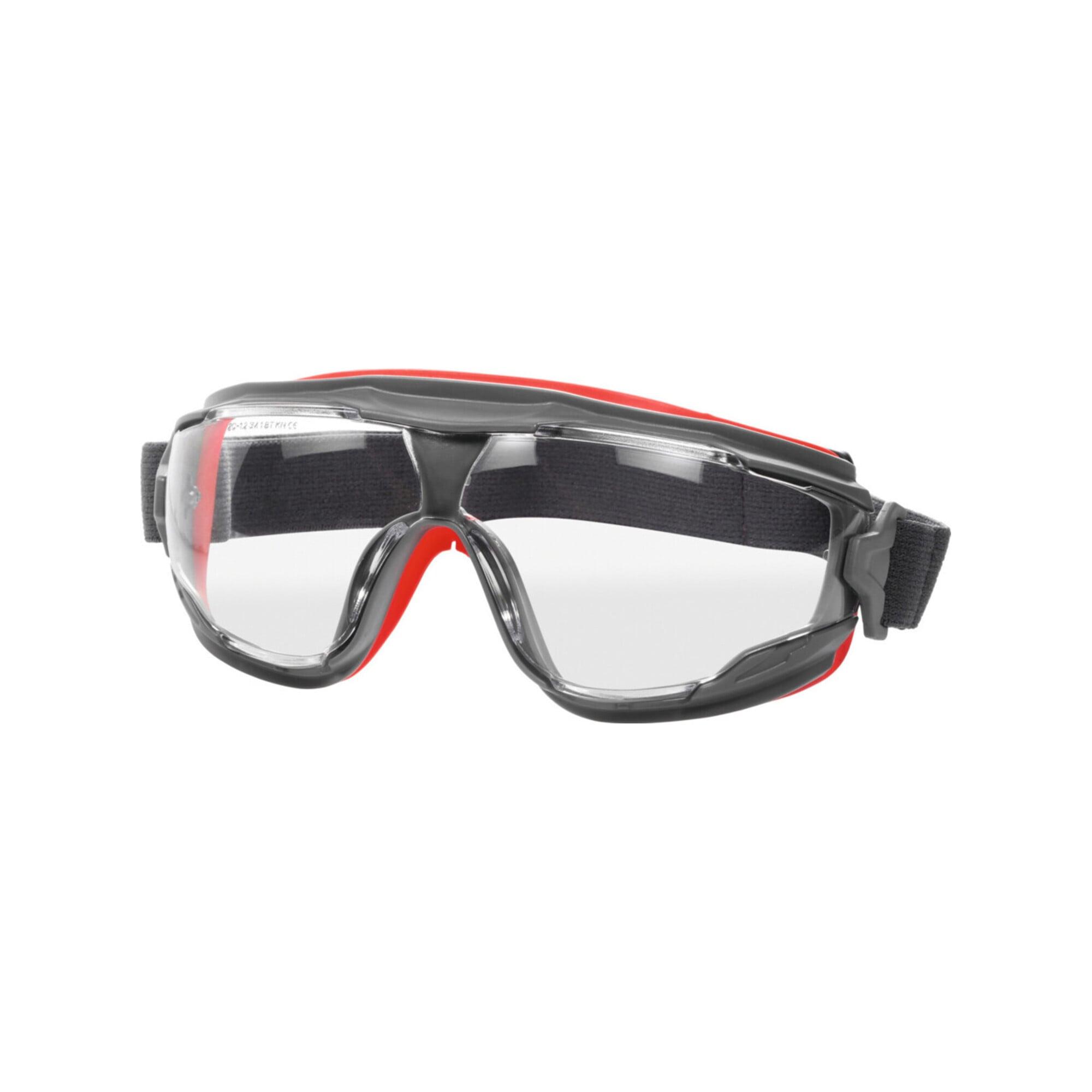 3M GoggleGear 500 CLEAR Vollsicht-Schutzbrille mit Anti-Beschlag-Beschichtung und verstellbarem Kopfband, 7100074368)