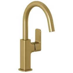KLUDI-RENON Waschtisch-Einhandmischer ohne Ablaufgarnitur seitliche Betätigung Brushed Gold 42028N075