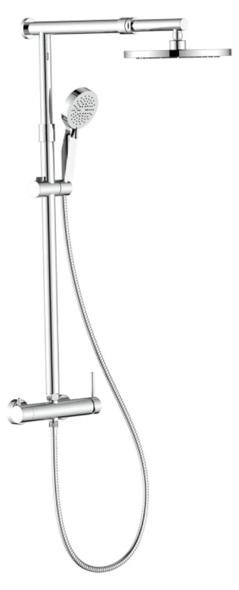 Duschsäule modern universal ausziehbar Messing verchromt