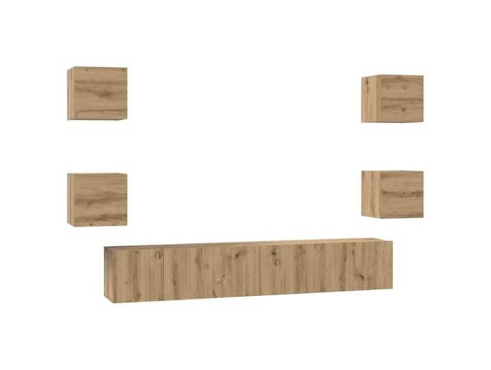KGFHERENB TV-Schrankset Hängend 7-tlg, Lowboard Artisan-Eiche Schwebendes Design für Wohnzimmer und Gästezimmer sorgt für freie Bodenflächen, Scharniertüren und flexible Wandgestaltung.