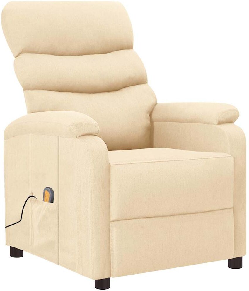 vidaXL Fauteuil de massage Crème Tissu