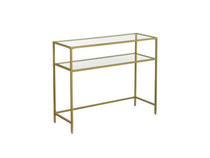 Hansiro Konsolentisch Bissau, Goldfarben, Glas, 35x80x100 cm, Wohnzimmer, Wohnzimmertische, Konsolentische