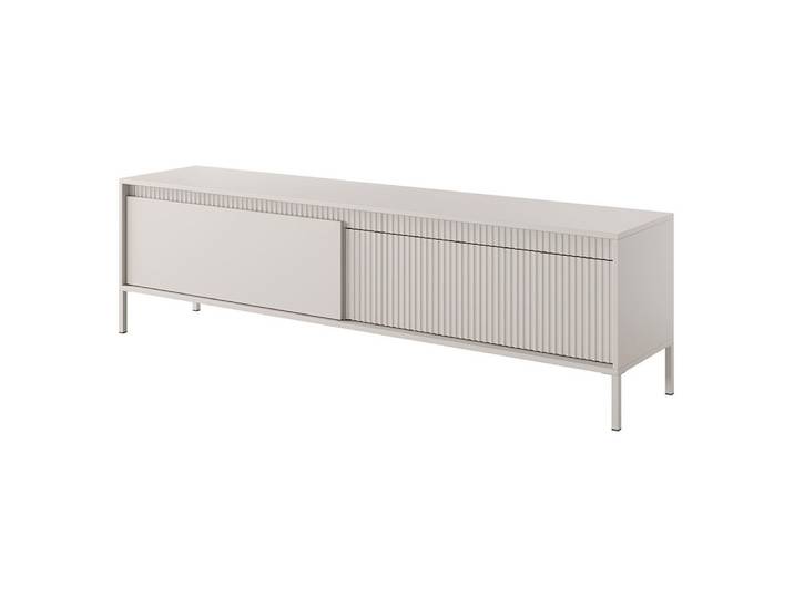 Lomadox Lowboard STERZING-167, beige, 187,1 cm breit, 2 Klappen, Rillenfront