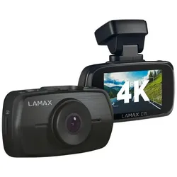 Lamax C11 GPS 4K LXCDMC11G4KBA (Beschleunigungssensor, Eingebautes Display, Eingebautes Mikrofon, GPS-Empfänger, Nachtsicht, WLAN), Dashcam, Schwarz