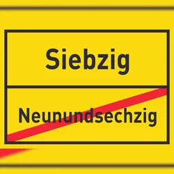 HB-Druck Siebzig Neunundsechzig Schild Ortsschild A1 Rückseite selbstklebend