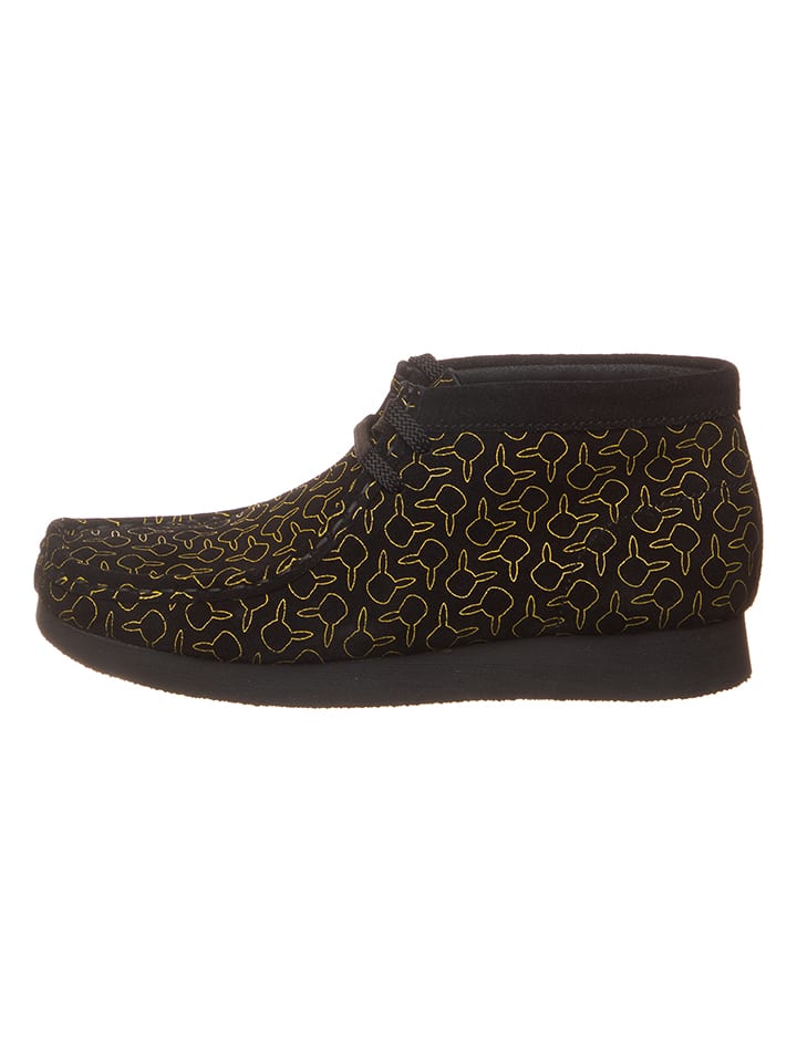 Clarks Leder-Schnürschuhe "Wallabee Go" in Schwarz - 34