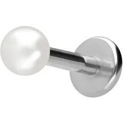 Titan Labret mit Innengewinde SYNTHETISCHE PERLE