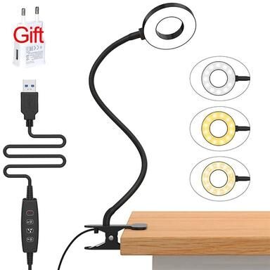 Uplift Picks Rechargeable Clip On Gooseneck Desk Lamp For Reading And Plant Care 3 Color (eu Plug)