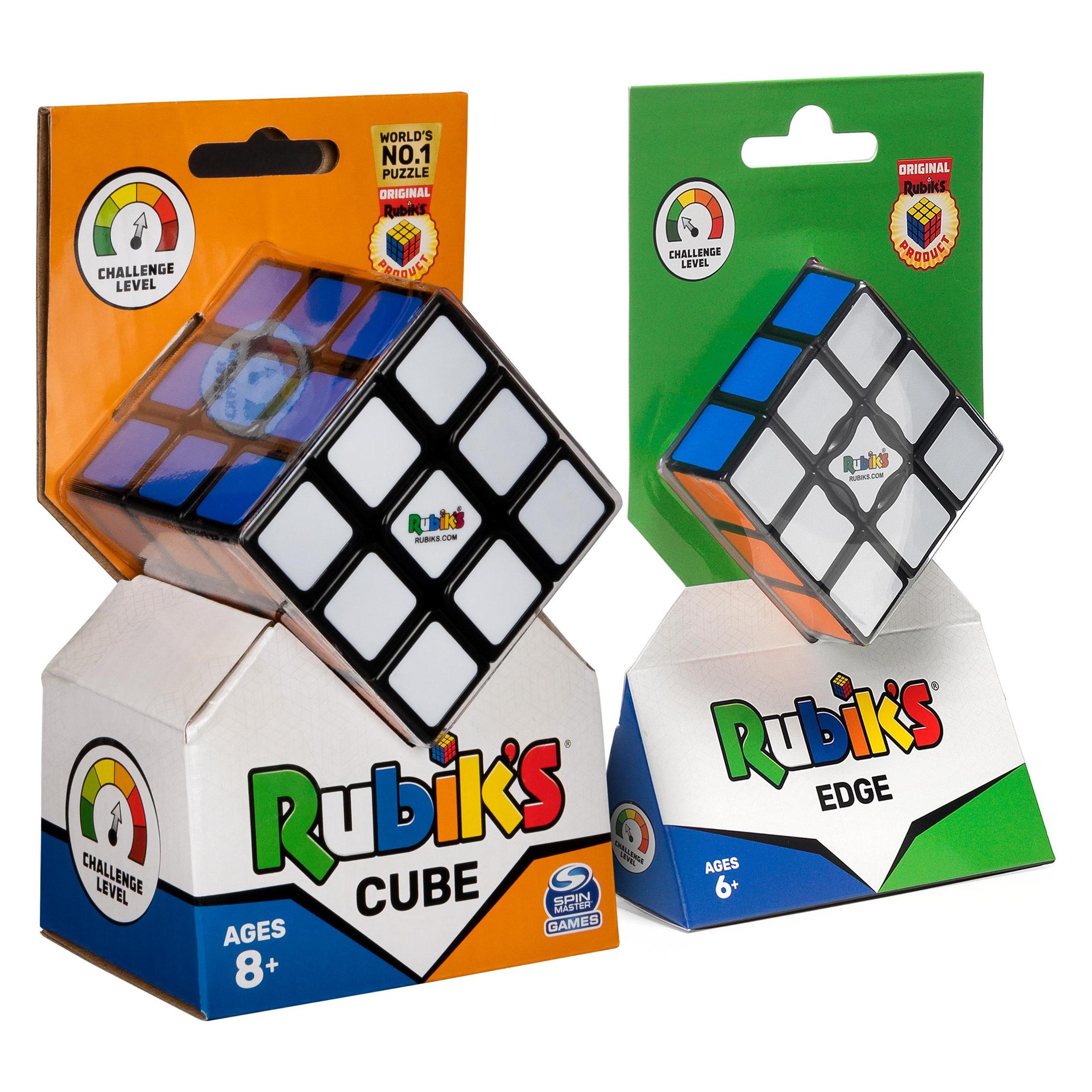 Spin Master Rubik's Starter-Set, der Original 3x3 Zauberwürfel und 3x3x1 Edge, Geschenkset Fingerwürfel Stressab (3 x 3) (6064005)