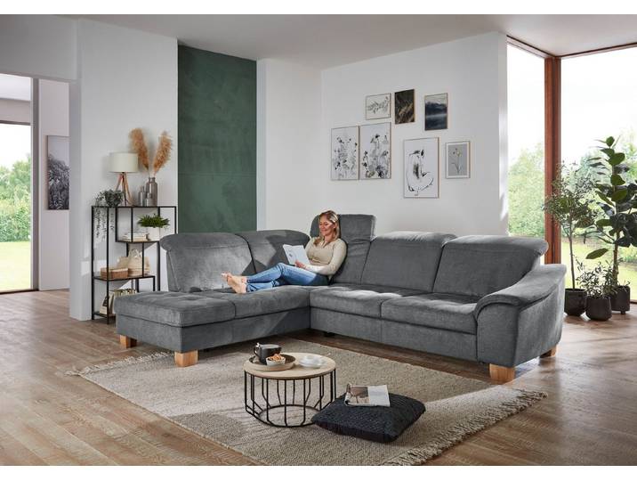 Die PlanBar Ecksofa PP-LA23145 L-Form, inkl. Kopfpolsterverstellung, Federkernpolsterung