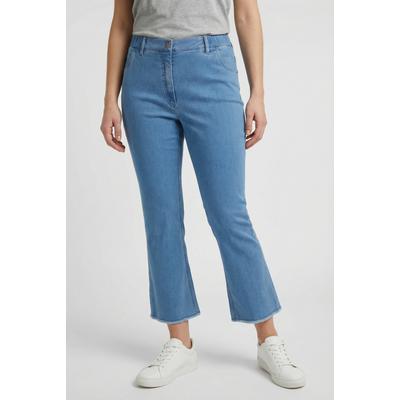 7/8-Jeans KJBRAND "KJBBetty Cropped", Damen, Gr. 48, N-Gr, blau (denim bleached), Denim/Jeans, Obermaterial: 71% Baumwolle, 25% Polyester, 4% Elasthan, bequem 7/8-Länge, Jeans, Hochelastisches Material, behält die schöne Form ohne auszubeulen
