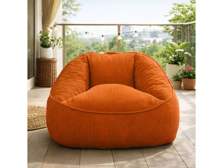 Fauteuil Pouf Poire Ergonomique Avec Accoudoirs\, Fauteuil Relax\, Orange