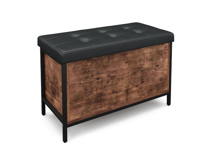 Truhe Leder Vintage BONITA 80 x 50 x 40 cm
