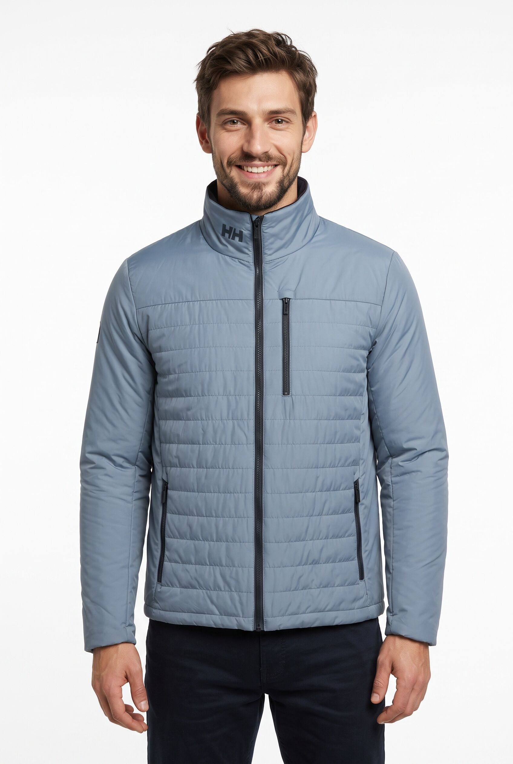 Steppjacke HELLY HANSEN "CREW INSULATOR JACKET 2.0", Herren, Gr. XXL, blau (washed navy), Obermaterial: 100% Polyester, Jacken Steppjacke, sportlicher Stil, leichtes Design washed navy XXL