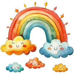 WANDAUFKLEBER 130x155cm - Bunter Regenbogen