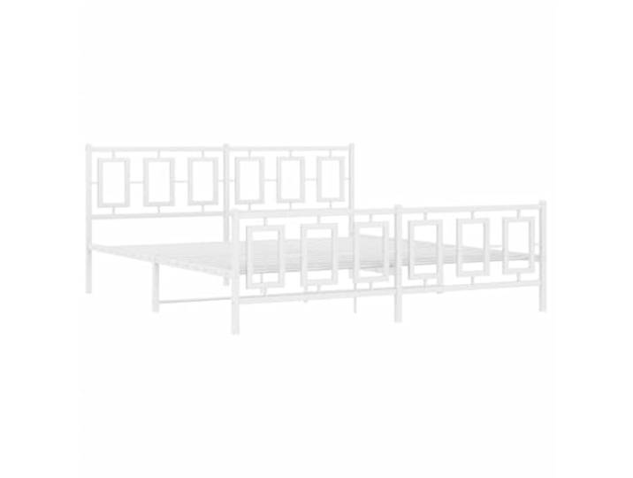vidaXL Bettgestell mit Kopf- und Fußteil Metall Weiß 180x200 cm