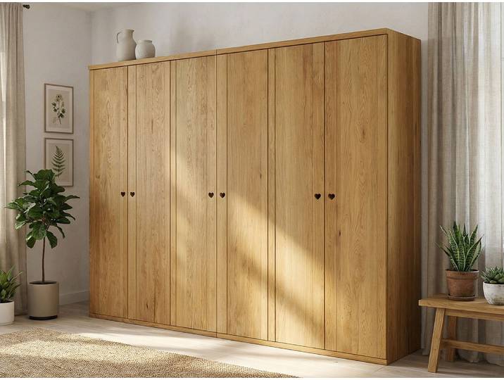 Drehtürenschrank „Egon“ Eiche 6-türig Massivholz Eiche