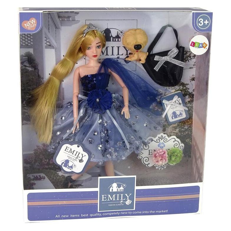 Lean Toys Baby-Emily-Puppe mit Hundehandtaschen-Blumen (37370087)