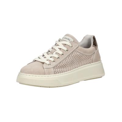 Sneaker NERO GIARDINI "Nero Giardini Sneaker Veloursleder", Damen, Gr. 38, beige, Veloursleder, Schuhe Sneaker