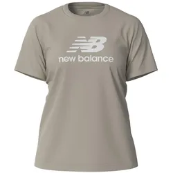 New Balance, Damen, Sportshirt, W Sport Essentials Jersey Logo T-Shirt, Beige