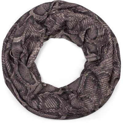 Loop STYLEBREAKER "Loop Schal Glitzer Schlangen Muster", Damen, braun (dunkelbraun), Obermaterial: 50% Viskose CV. 50% Polyester PES., Modisch, Modetücher Loop